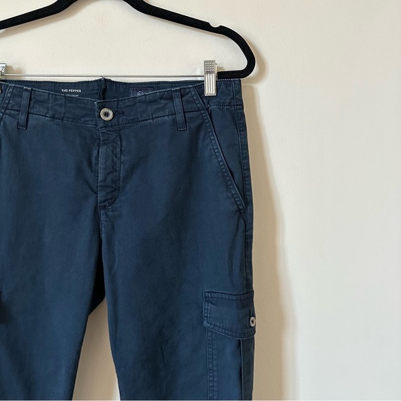 AG Adriano Goldschmied The Pepper Utility Cargo Trousers In Dark Cyan Size 29R - Picture 3 of 6